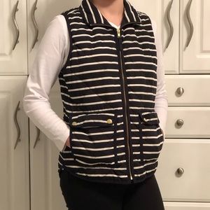 J. Crew Navy and White Striped Vest